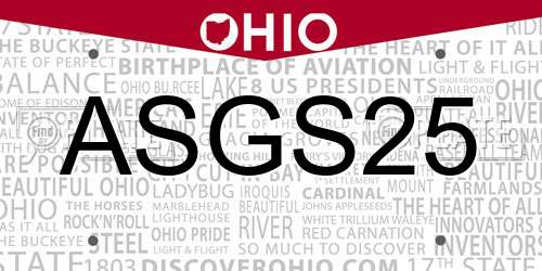 ASGS25 Ohio License Plate