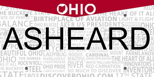 ASHEARD Ohio License Plate