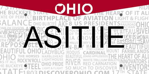 ASITIIE Ohio License Plate