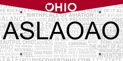 ASLAOAO Ohio License Plate