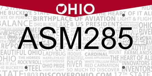 ASM285 Ohio License Plate