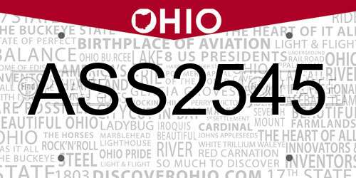 ASS2545 Ohio License Plate