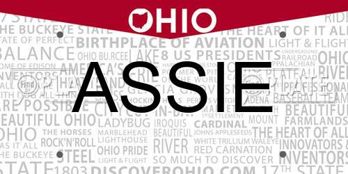 ASSIE Ohio License Plate