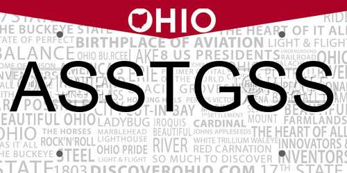 ASSTGSS Ohio License Plate
