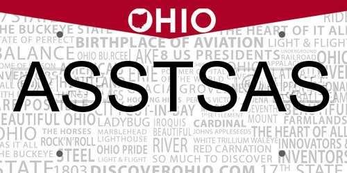 ASSTSAS Ohio License Plate