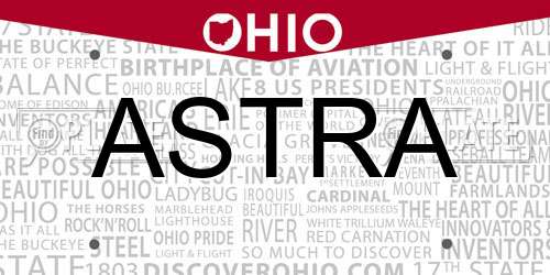 ASTRA Ohio License Plate