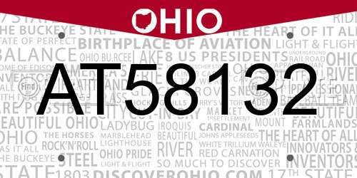 AT58132 Ohio License Plate