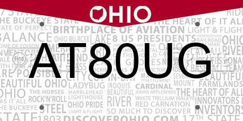 AT80UG Ohio License Plate