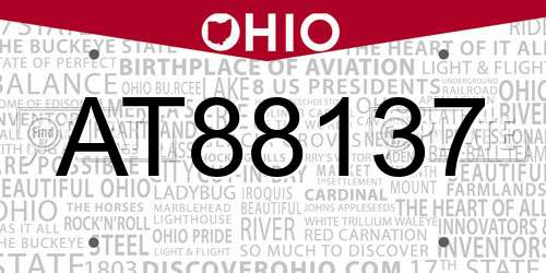 AT88137 Ohio License Plate