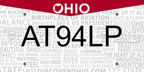 AT94LP Ohio License Plate