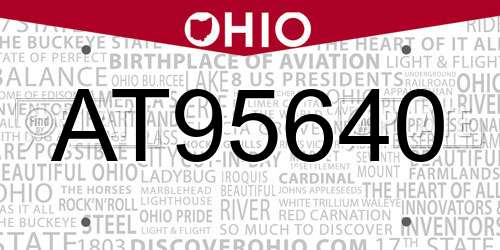 AT95640 Ohio License Plate