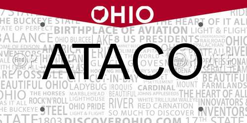 ATACO Ohio License Plate