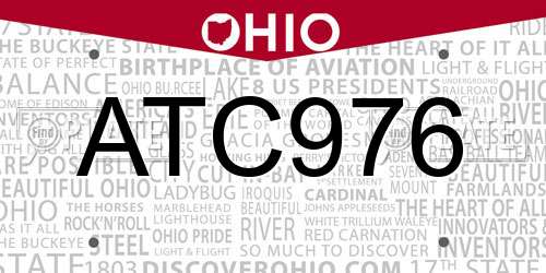 ATC976 Ohio License Plate
