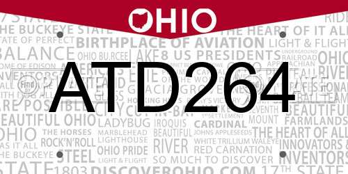ATD264 Ohio License Plate