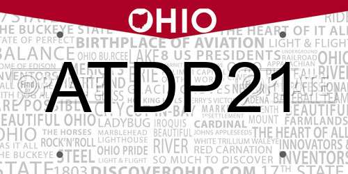 ATDP21 Ohio License Plate
