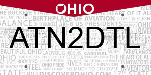 ATN2DTL Ohio License Plate