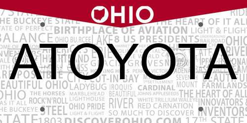 ATOYOTA Ohio License Plate