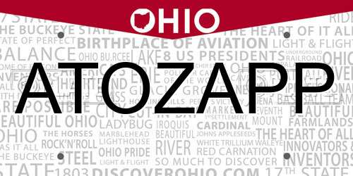 ATOZAPP Ohio License Plate