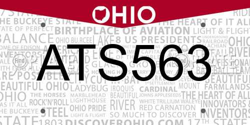 ATS563 Ohio License Plate
