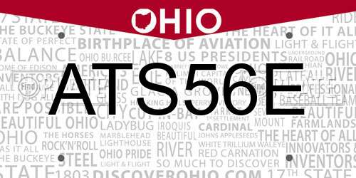 ATS56E Ohio License Plate