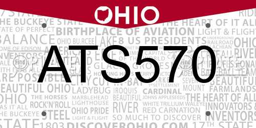 ATS570 Ohio License Plate