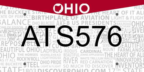 ATS576 Ohio License Plate