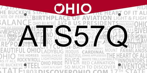 ATS57Q Ohio License Plate
