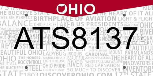 ATS8137 Ohio License Plate