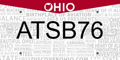 ATSB76 Ohio License Plate
