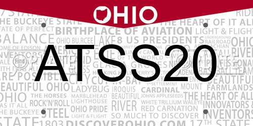 ATSS20 Ohio License Plate