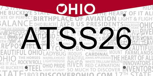 ATSS26 Ohio License Plate