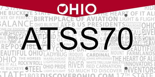 ATSS70 Ohio License Plate