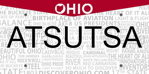 ATSUTSA Ohio License Plate