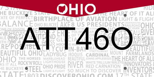 ATT46O Ohio License Plate