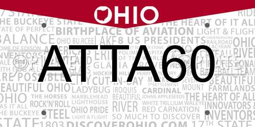 ATTA60 Ohio License Plate