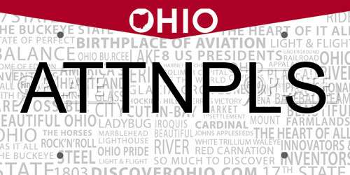 ATTNPLS Ohio License Plate