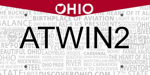 ATWIN2 Ohio License Plate