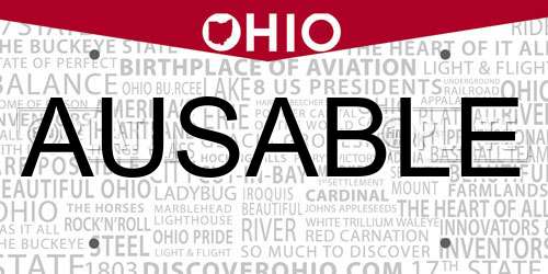 AUSABLE Ohio License Plate