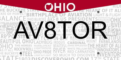 AV8TOR Ohio License Plate
