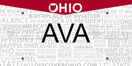 AVA Ohio License Plate