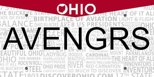 AVENGRS Ohio License Plate