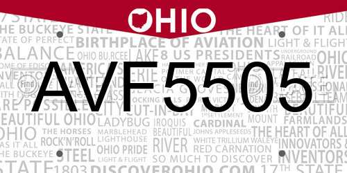 AVF5505 Ohio License Plate
