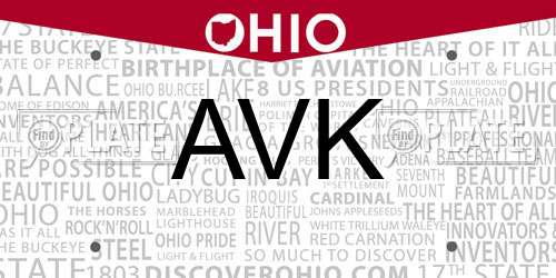 AVK Ohio License Plate