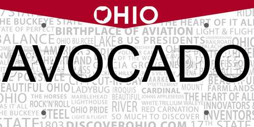 AVOCADO Ohio License Plate