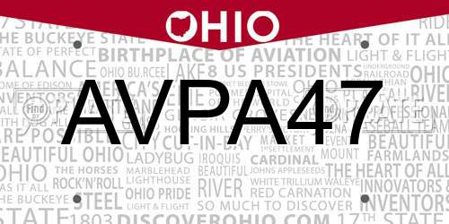 AVPA47 Ohio License Plate