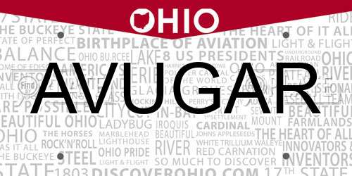 AVUGAR Ohio License Plate