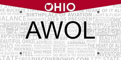 AWOL Ohio License Plate