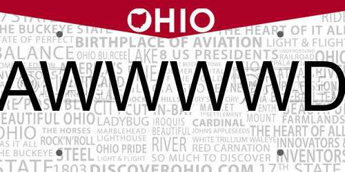 AWWWWD Ohio License Plate