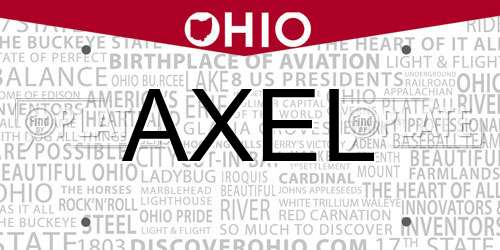 AXEL Ohio License Plate