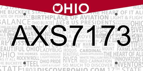 AXS7173 Ohio License Plate